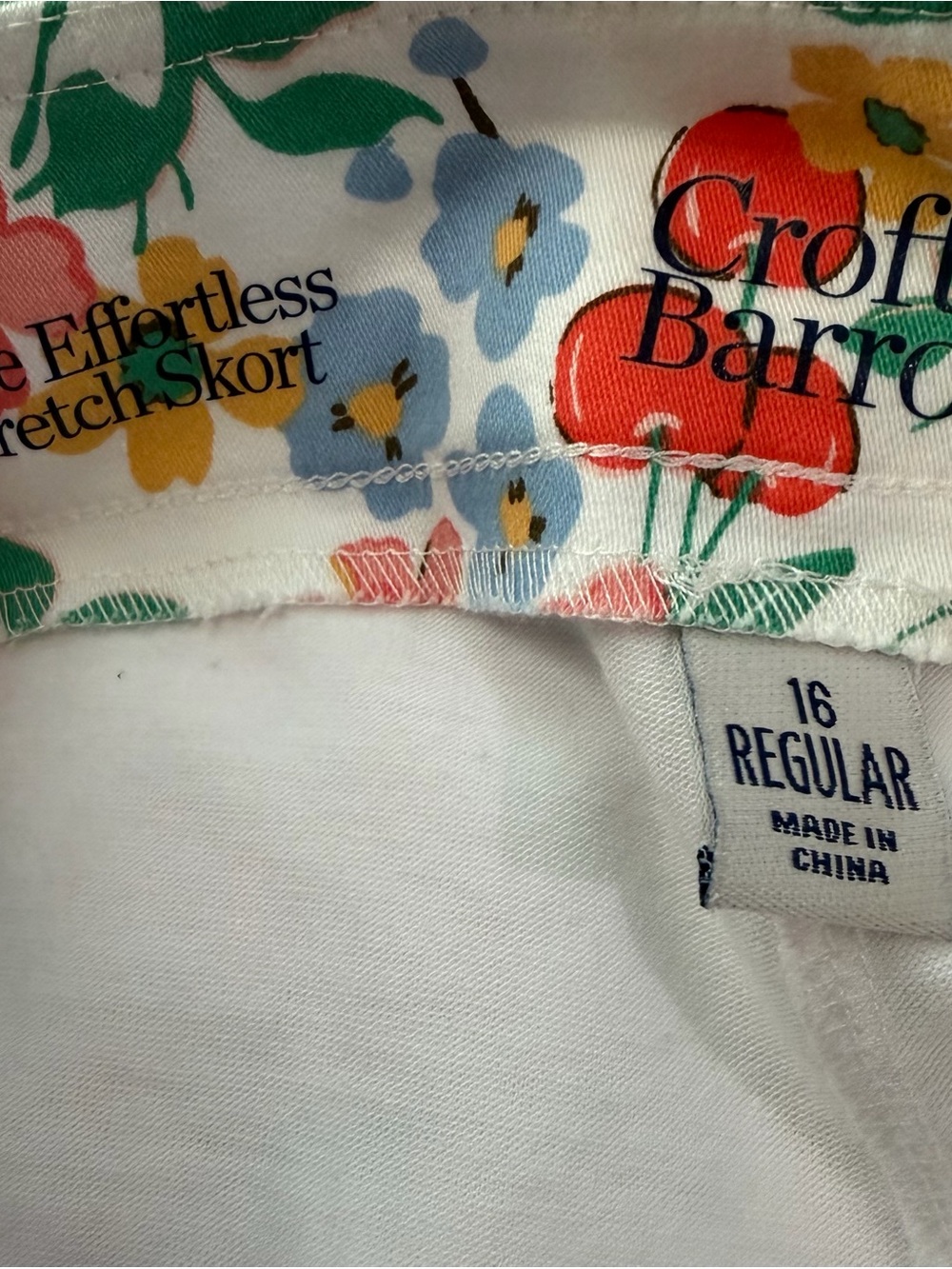 Croft & Barrow Cherry Print Floral Skort Skirt 16 XL - Picture 5 of 6